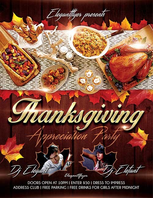 Happy Thanksgiving Event Free PSD Flyer Template Day Templates