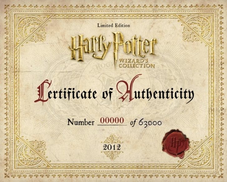 Harry Potter Certificate Template 13 Metal Spot