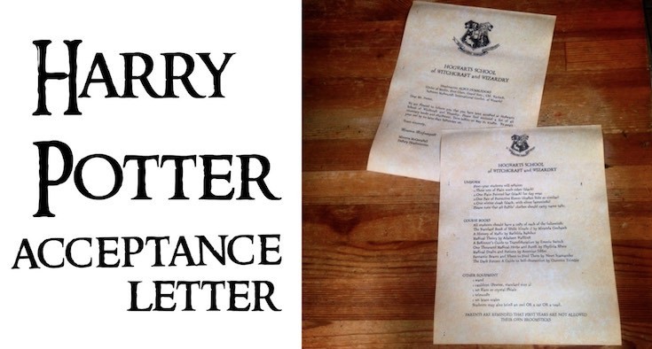 Harry Potter Hogwarts Acceptance Letter Paper Trail Design Make Your