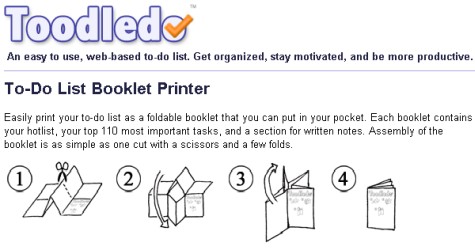 Header Footer Foldable Booklet Like Toodledo S One Pocketmod Template