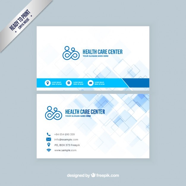 Health Care Visit Card Vector Free Download