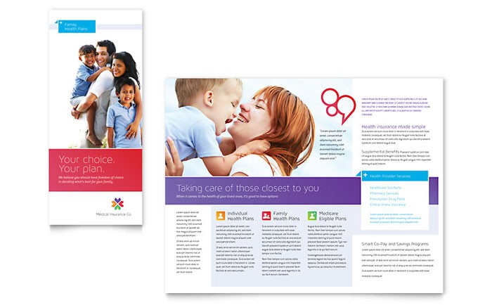 Health Insurance Brochure Template Medical Free Mental