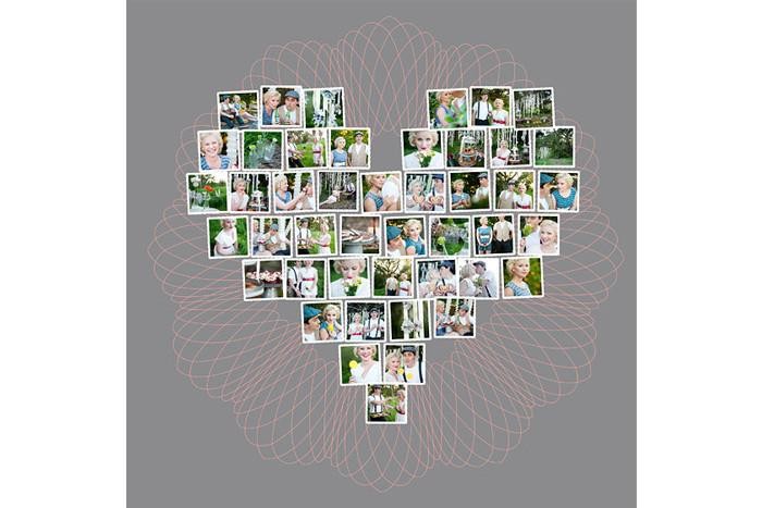 Heart Collage Template For Photoshop And InDesign Design Aglow Photo