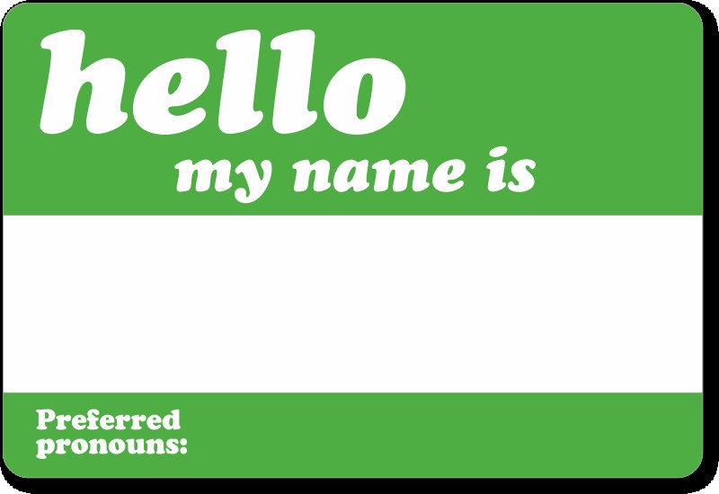 Hello My Name Is Preferred Pronouns Label SKU LB 2525 Sticker