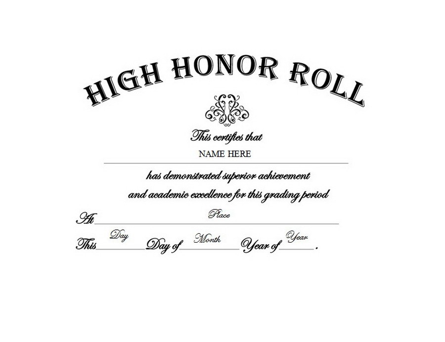 High Honor Roll Free S Clip Art Wording Geographics Certificate