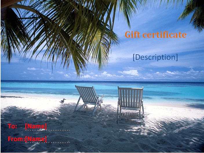 Holiday Gift Certificate Template 3 Beautiful Printable Vacation