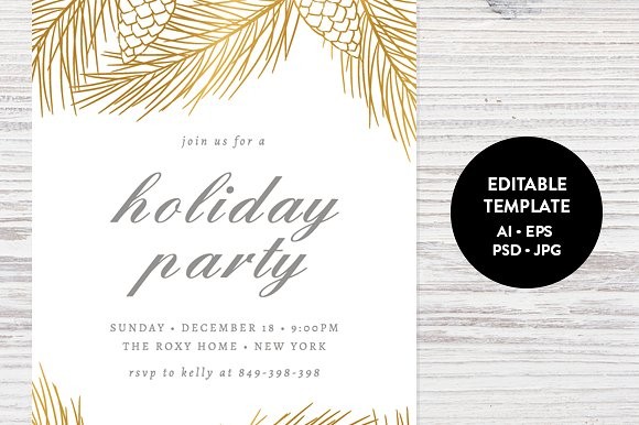 Holiday Party Invitation Template Templates Creative