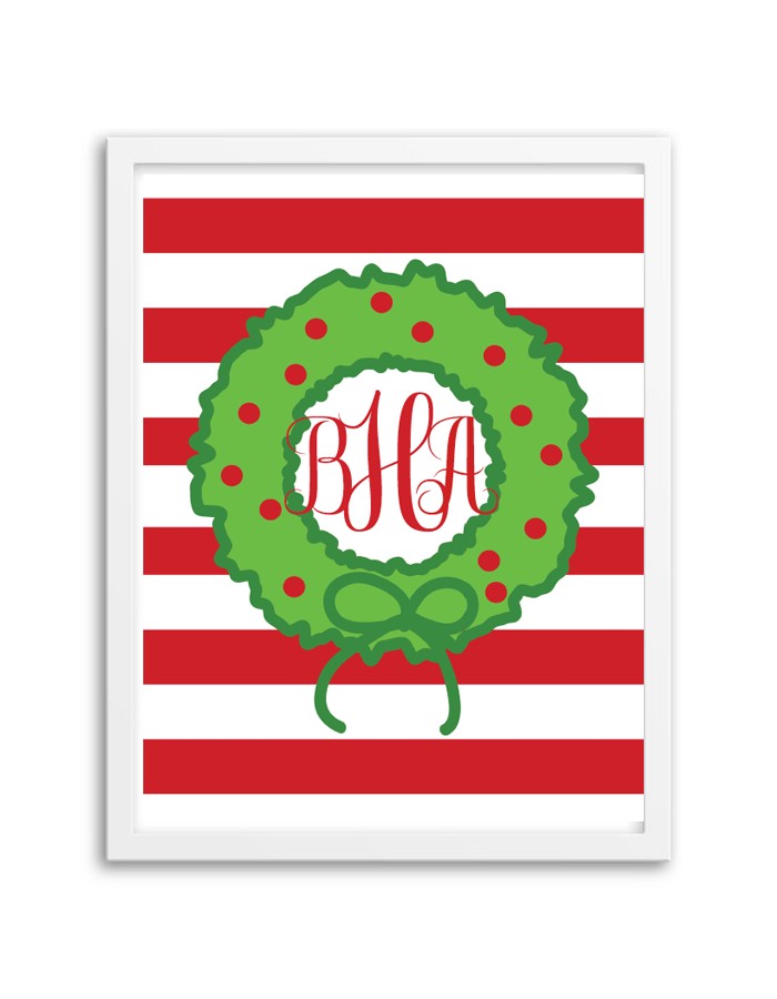 Holiday Wreath Monogram Chicfetti