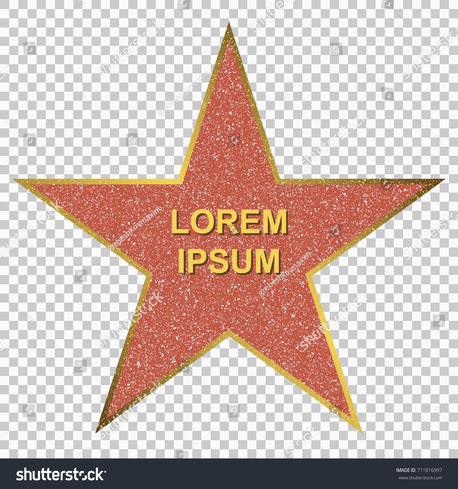 Hollywood Walk Fame Star Blank Template Stock Vector Royalty Free