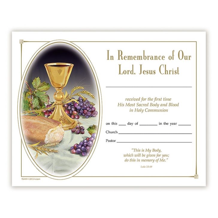 Holy Communion Certificate S Flocker Info First