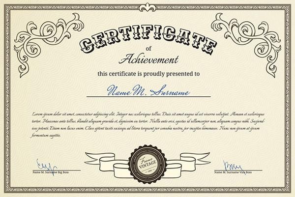Honorary Certificate Template Vector Diagram EPS Authorization