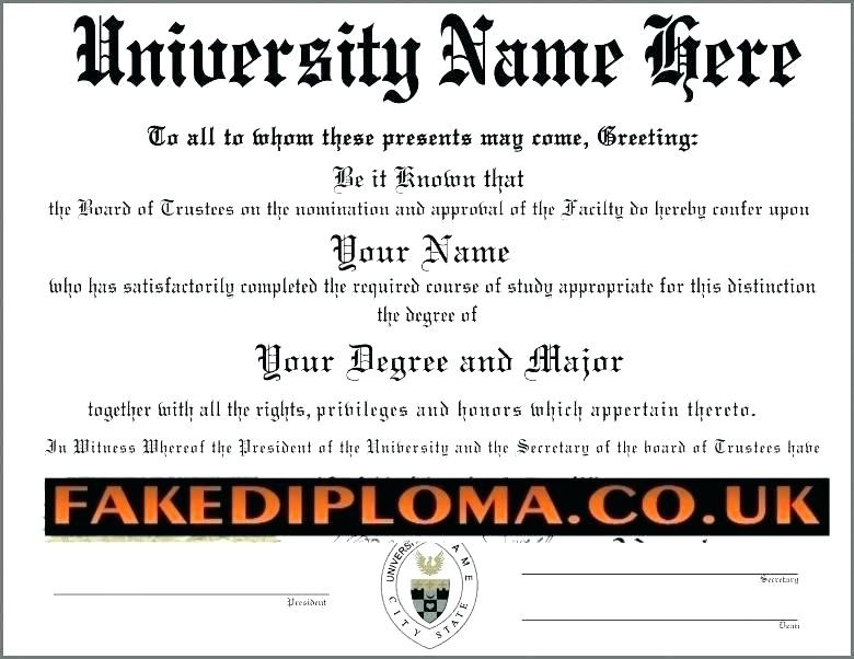 Honorary Degree Template Merit Certificate Fake Certificates Free