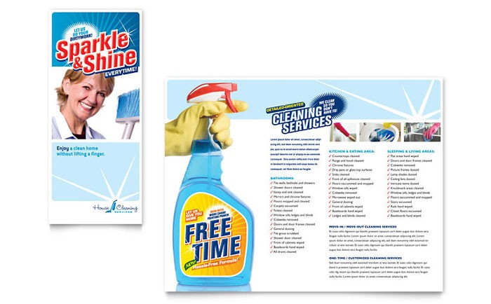 House Cleaning Housekeeping Brochure Template Design Ad