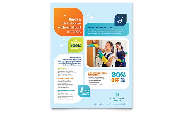 House Cleaning Service Flyers Templates Graphic Designs Ad