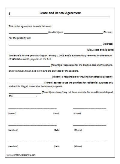 House Lease Agreement Template Microsoft