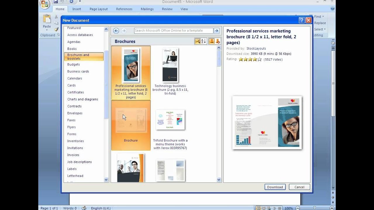 How To Create A Brochure With Microsoft Word 2007 YouTube Trifold In