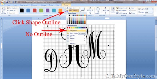How To Create A Monogram Using Microsoft Word In My Own Style Printable Initials