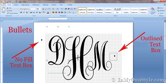 How To Create A Monogram Using Microsoft Word In My Own Style Printable Initials