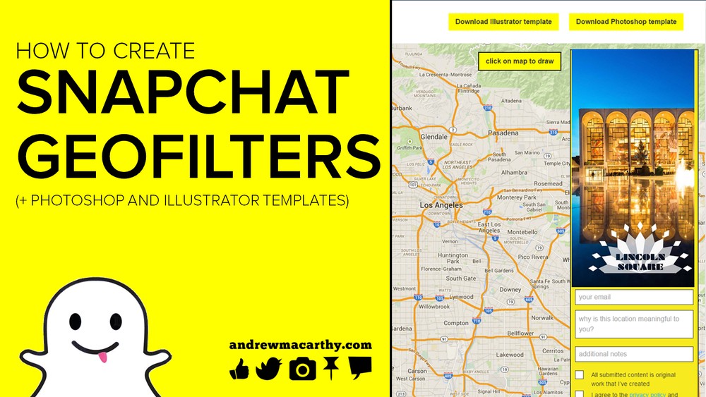 How To Create A Snapchat Geofilter Tutorial Photoshop Filter Template Download
