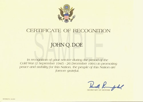 How To Get A Cold War Recognition Certificate Tutorial Links Veterans Day Certificates For Free
