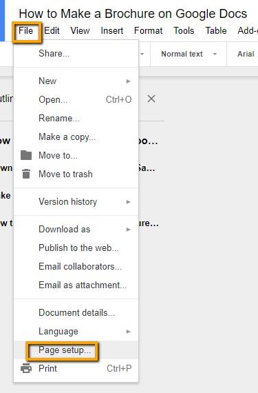 How To Make A Brochure On Google Docs In Two