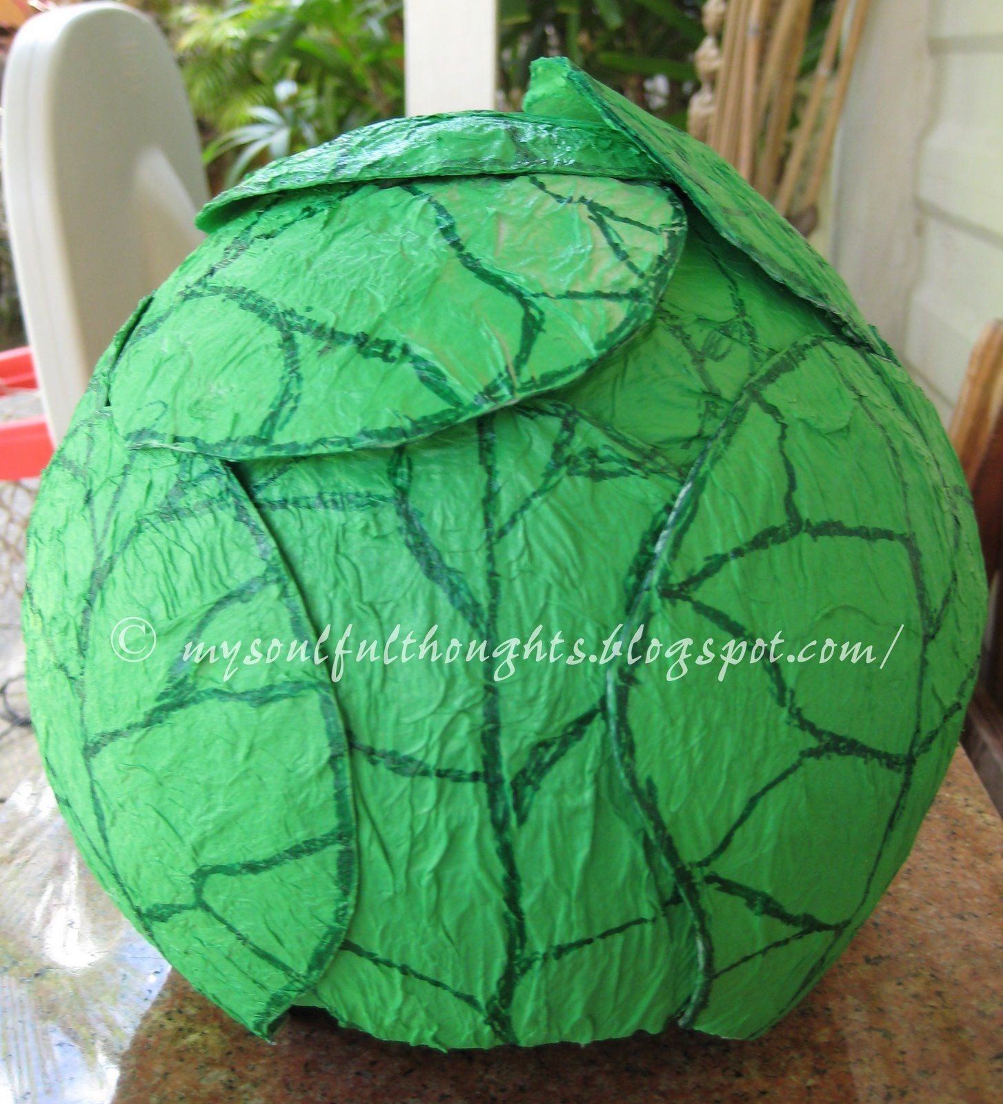 How To Make A Cabbage Paper Mache Hat Kiddie Costume Heart Of Ideas