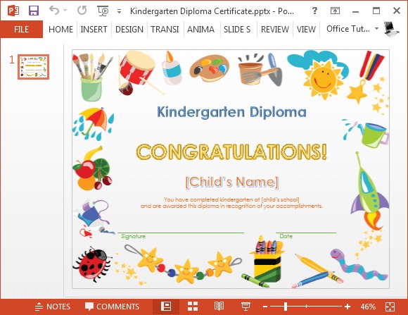 How To Make A Printable Kindergarten Diploma Certificate Children S Award