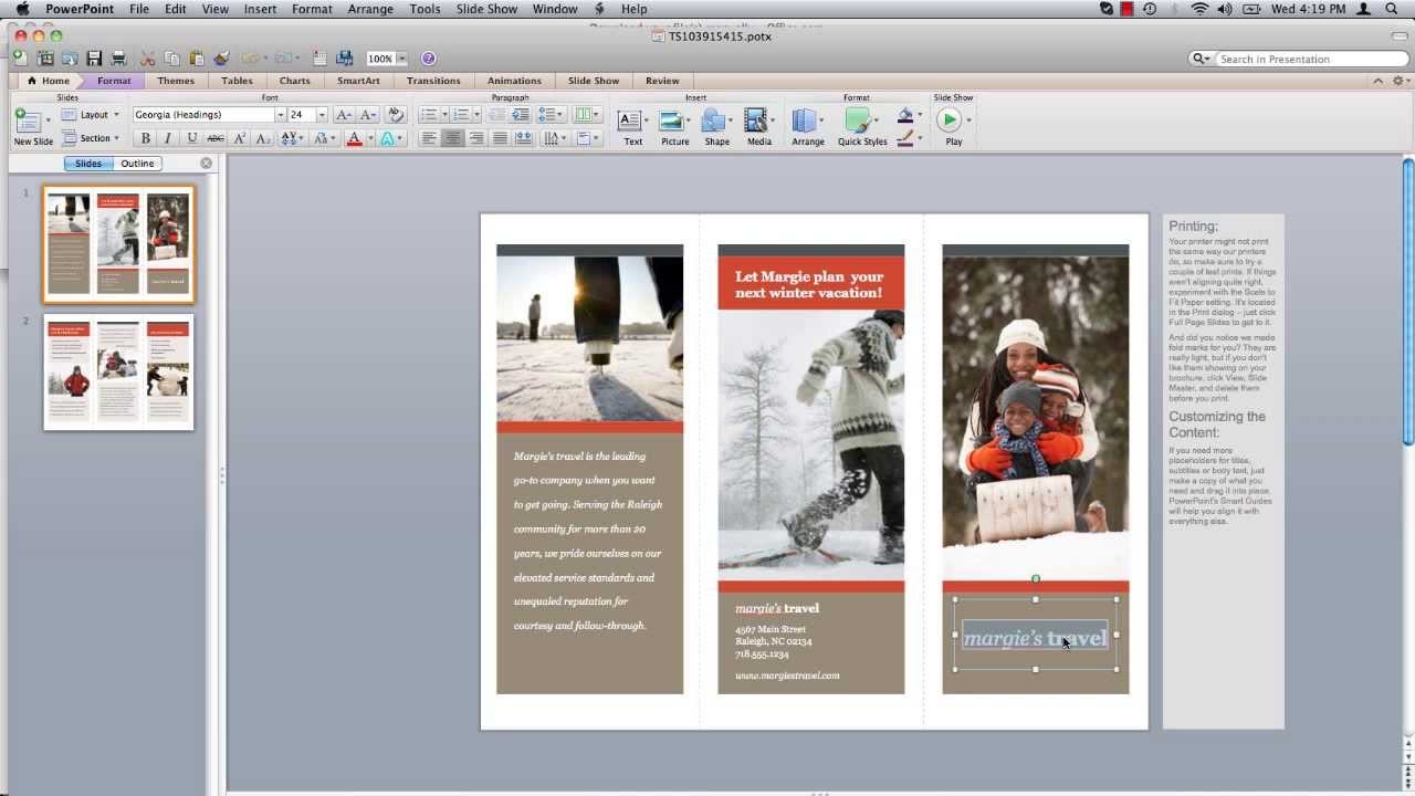 How To Make Powerpoint Brochure YouTube A Trifold