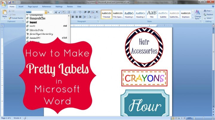 How To Make Pretty Labels In Microsoft