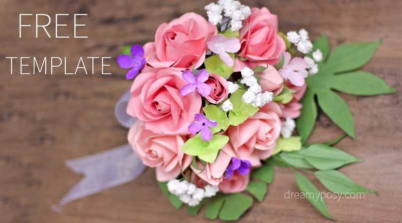 How To Make Rose Paper Bouquet FREE Template And Full Tutorial Free Flower