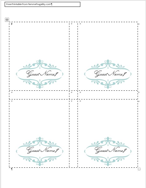 How To Make Your Own Place Cards For Free With Word And PicMonkey Card Template Download