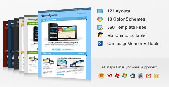 HowdyMail Premium Email Template MailChimp And CampaignMonitor Mailchimp Templates
