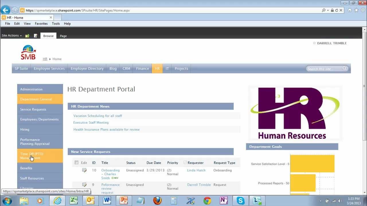 HR Portal Template For SharePoint 2010 And 2013 Office 365 Sharepoint Intranet Download