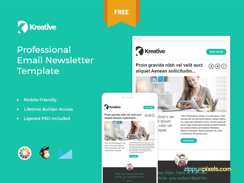 Html Newsletter Templates For Mailchimp 9 Free Responsive E Mail