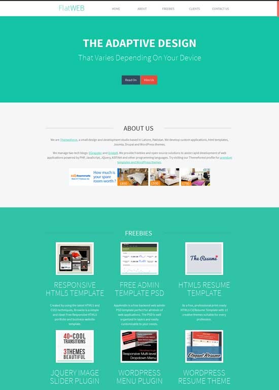 Html Web Page Layout Templates 50 Best Flat Design Website Free Download
