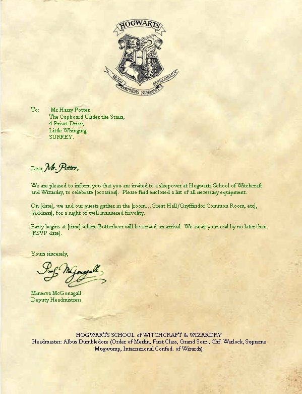 I M A What Harry Potter Pinterest Hogwarts Acceptance Letter Make Your Own