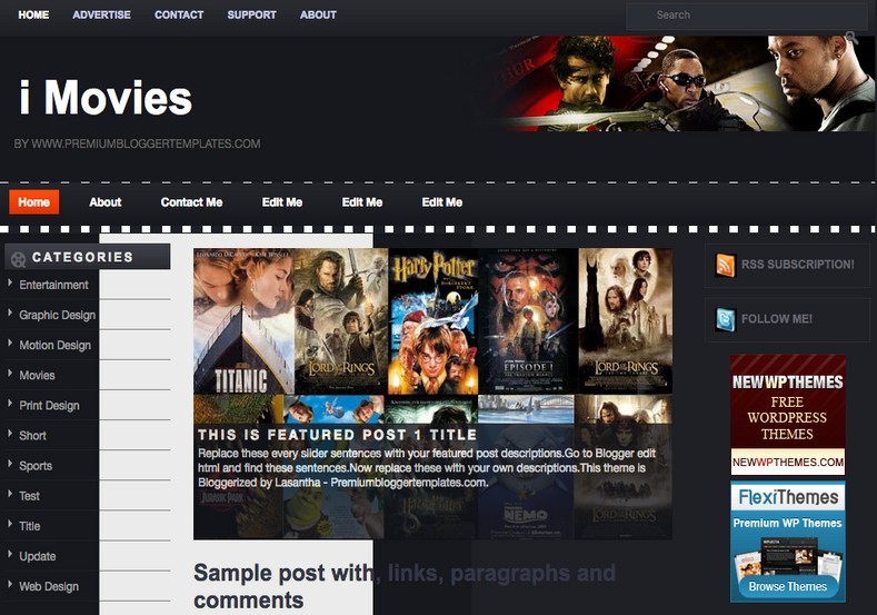 I Movies Blogger Template 2014 Free Download Templates 2013