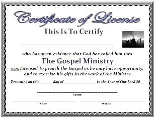 I Need A License Verifying Minister Status Church Background Free Certificate Template