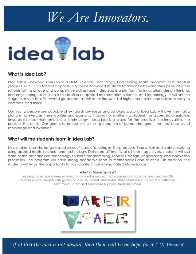 Idea Lab Brochure Math Ideas