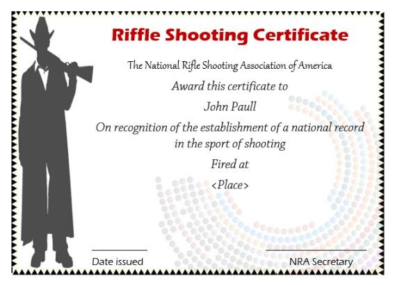 Ideas For Shooting Certificate Templates About Sheets Bizoptimizer Us Nra Template