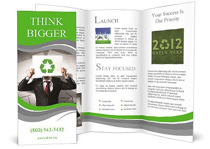 Image Of Man Holding Board With Recycling Sign Brochure Template Free