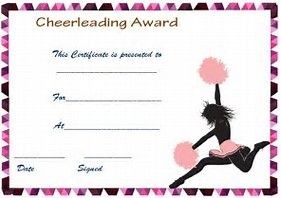 Image Result For Free Printable Cheerleading Award Certificate