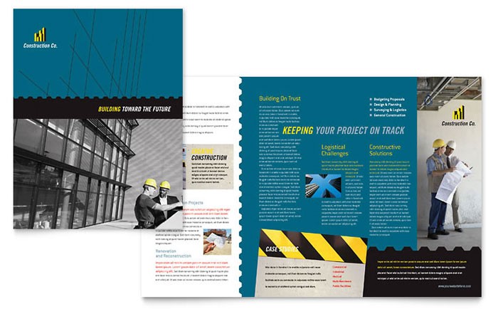 Industrial Commercial Construction Brochure Template Design Ideas