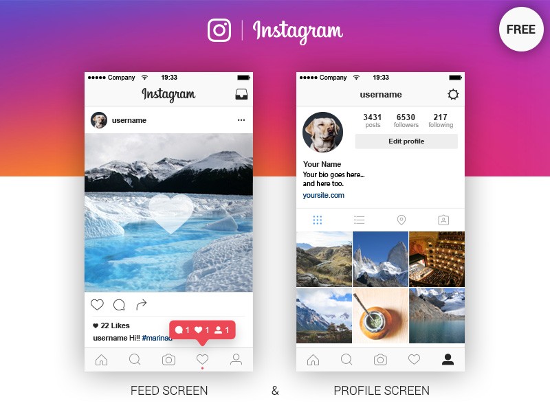 Instagram Feed Profile Screen Free Ai By Marina Dribbble Vector