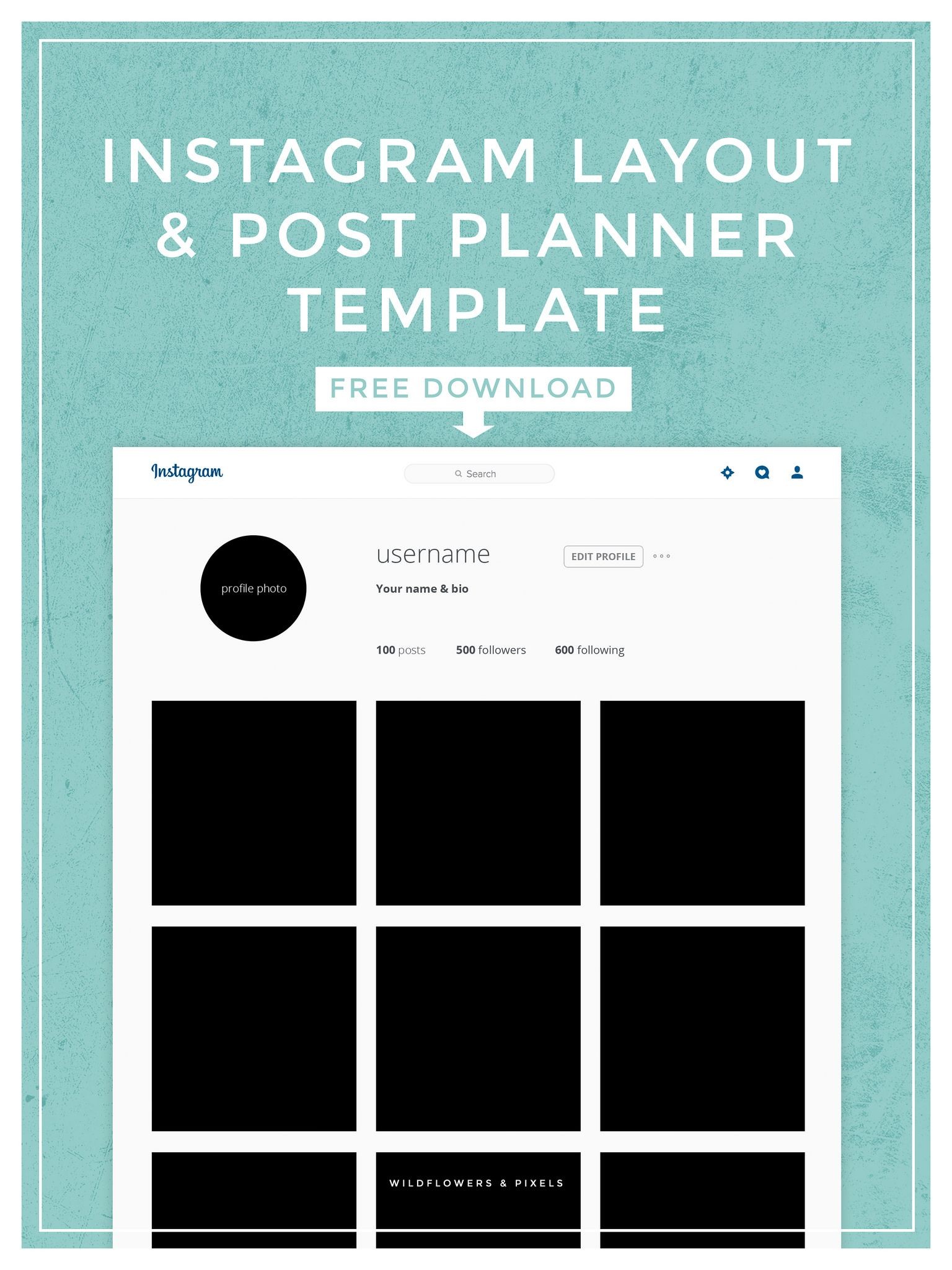 Instagram Layout Post Planner Template Free PSD Download