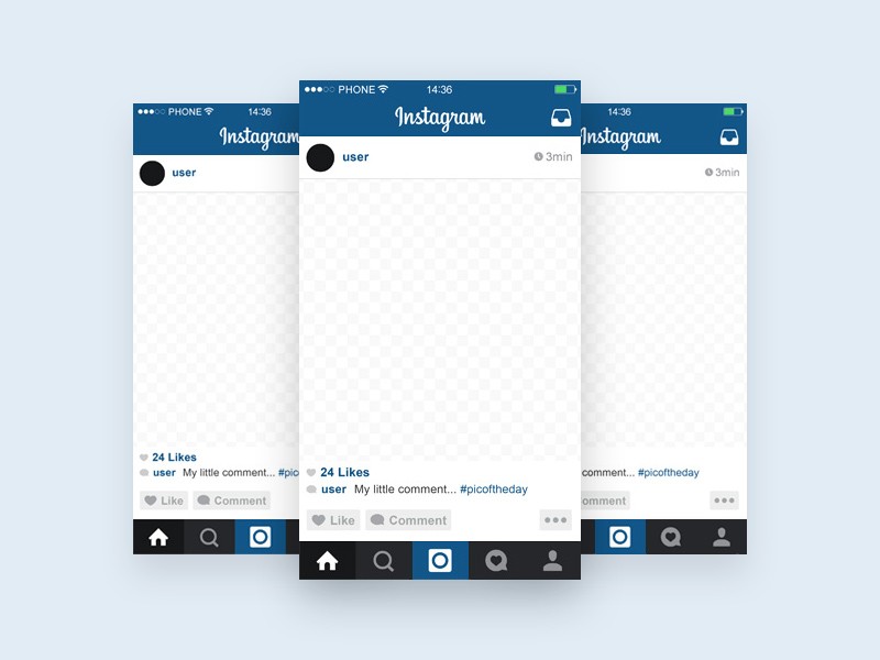 Instagram Template Mobile Mockup Bie Download Photoshop