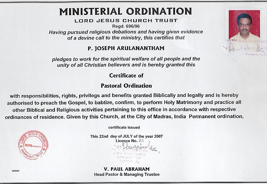 Installation Certificate Template Ordination Certificates For Your Minister