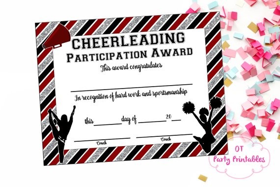 INSTANT DOWNLOAD Cheerleading Certificate Etsy