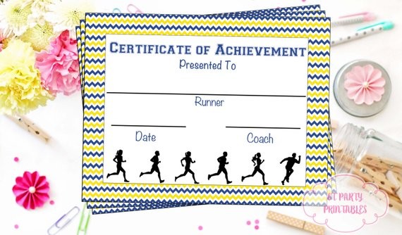 INSTANT DOWNLOAD Cross Country Certificate Jog A Thon Etsy Award Certificates