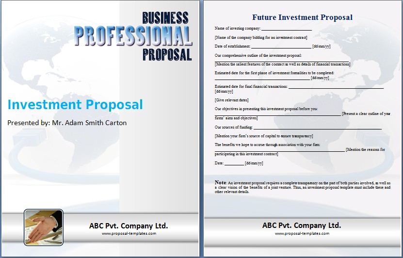 Investment Proposal Templates For MS Word Template